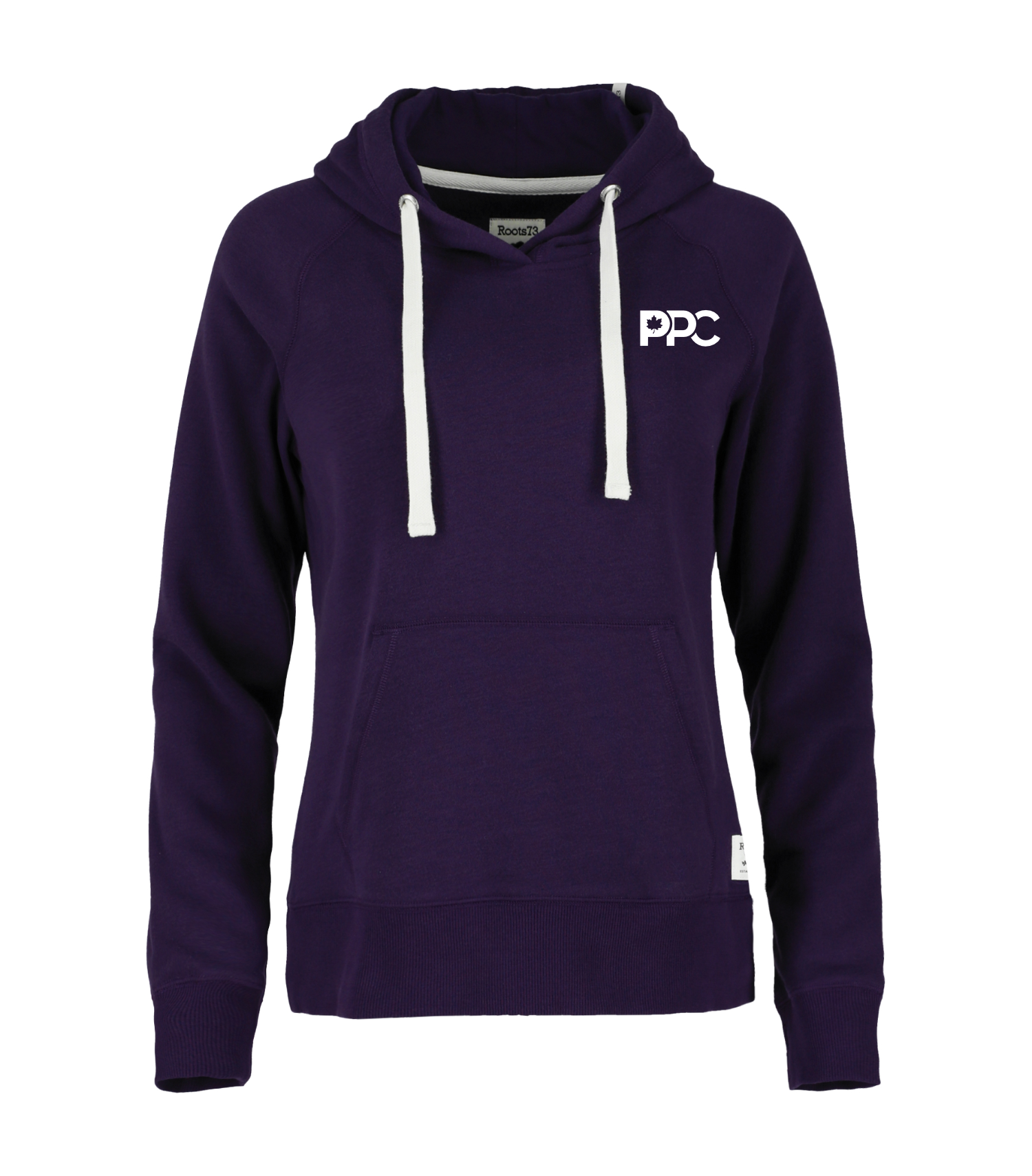 Sweat à capuche violet « Roots » avec cordons blancs PPC pour femme (Candidat)