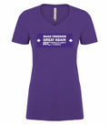 PPC - Tee-shirt Col V Femme Purple Make Freedom Great