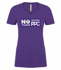 PPC - T-shirt Col V Femme Violet Non Merci