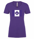 T-shirt col V Femme PPC - Purple PPC Leaf (Candidat)