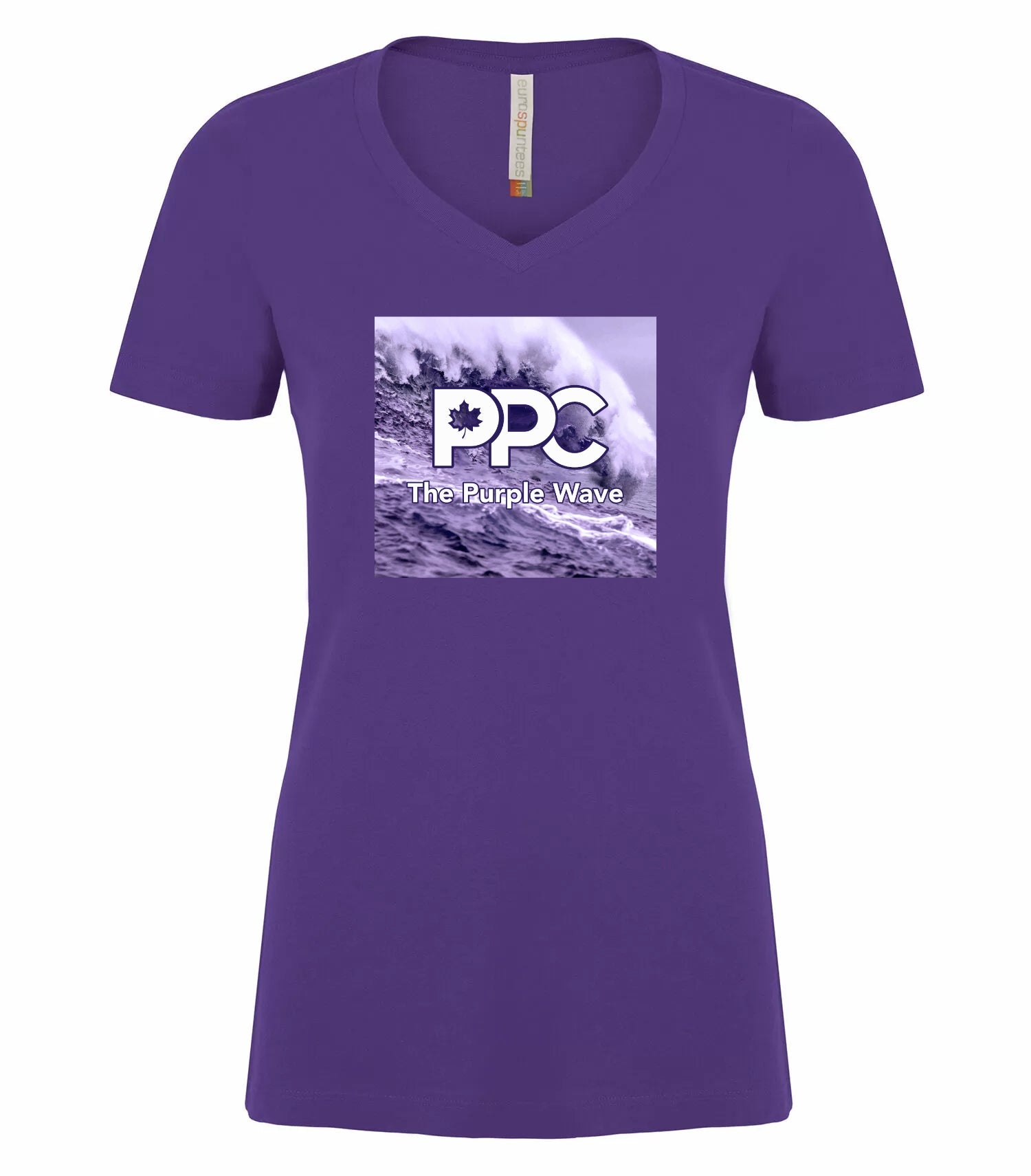 PPC - The Purple Wave Ladies V-Neck T-Shirt