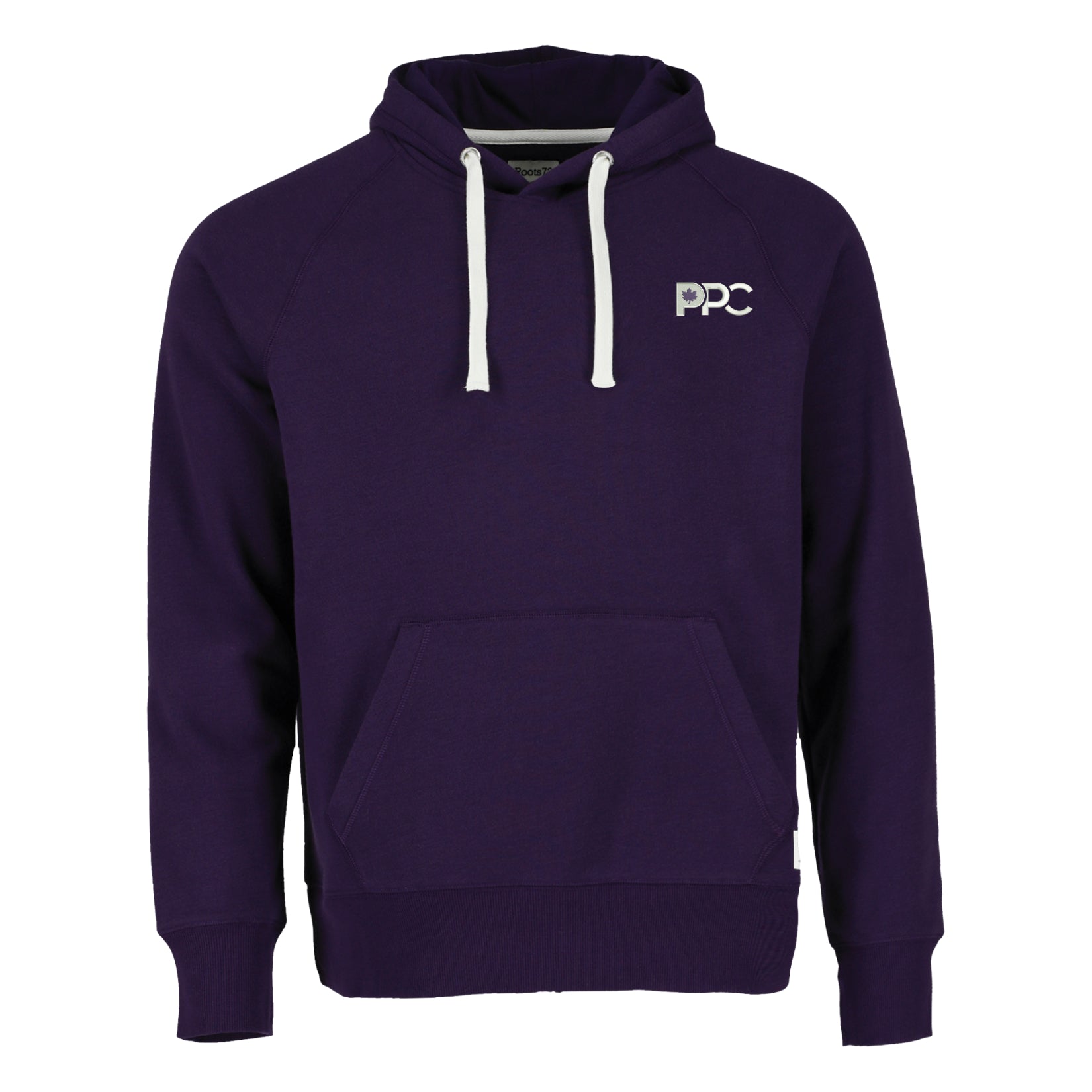 PPC Roots Homme Sweat à capuche violet avec cordons blancs (Candidat)