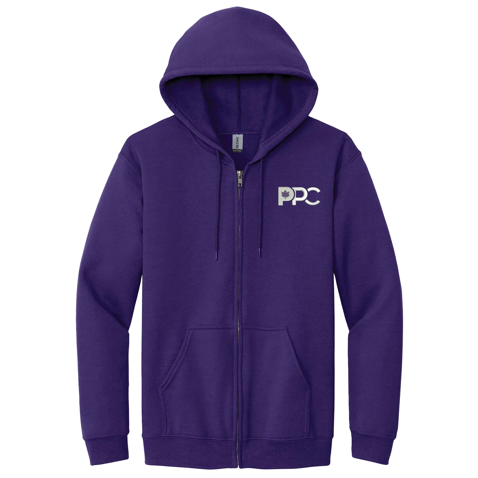 Purple Gildan PPC Hoodie zip down