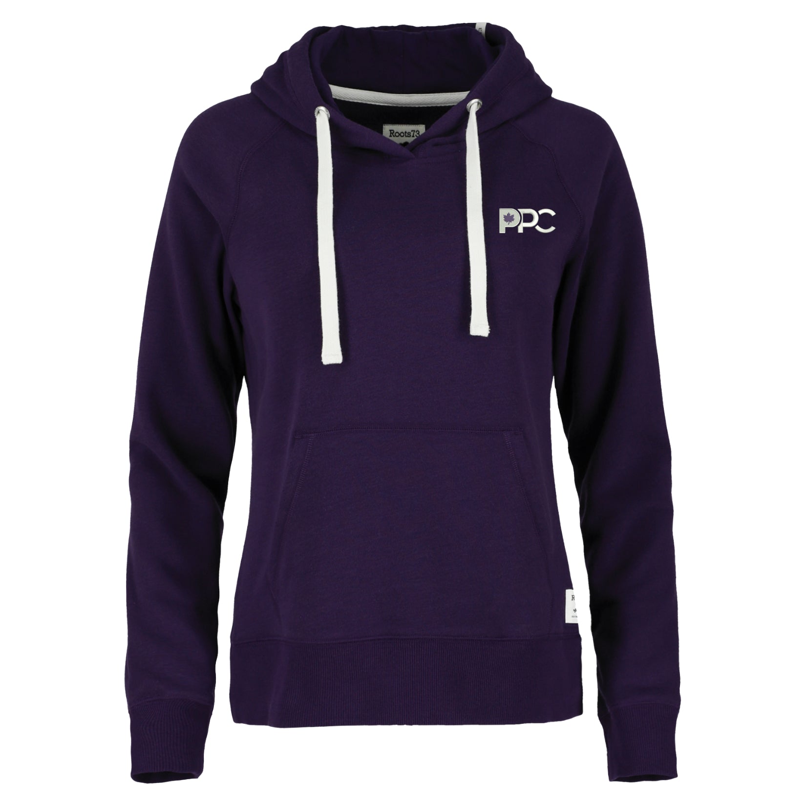 Sweat à capuche violet « Roots » avec cordons blancs PPC pour femme (Candidat)