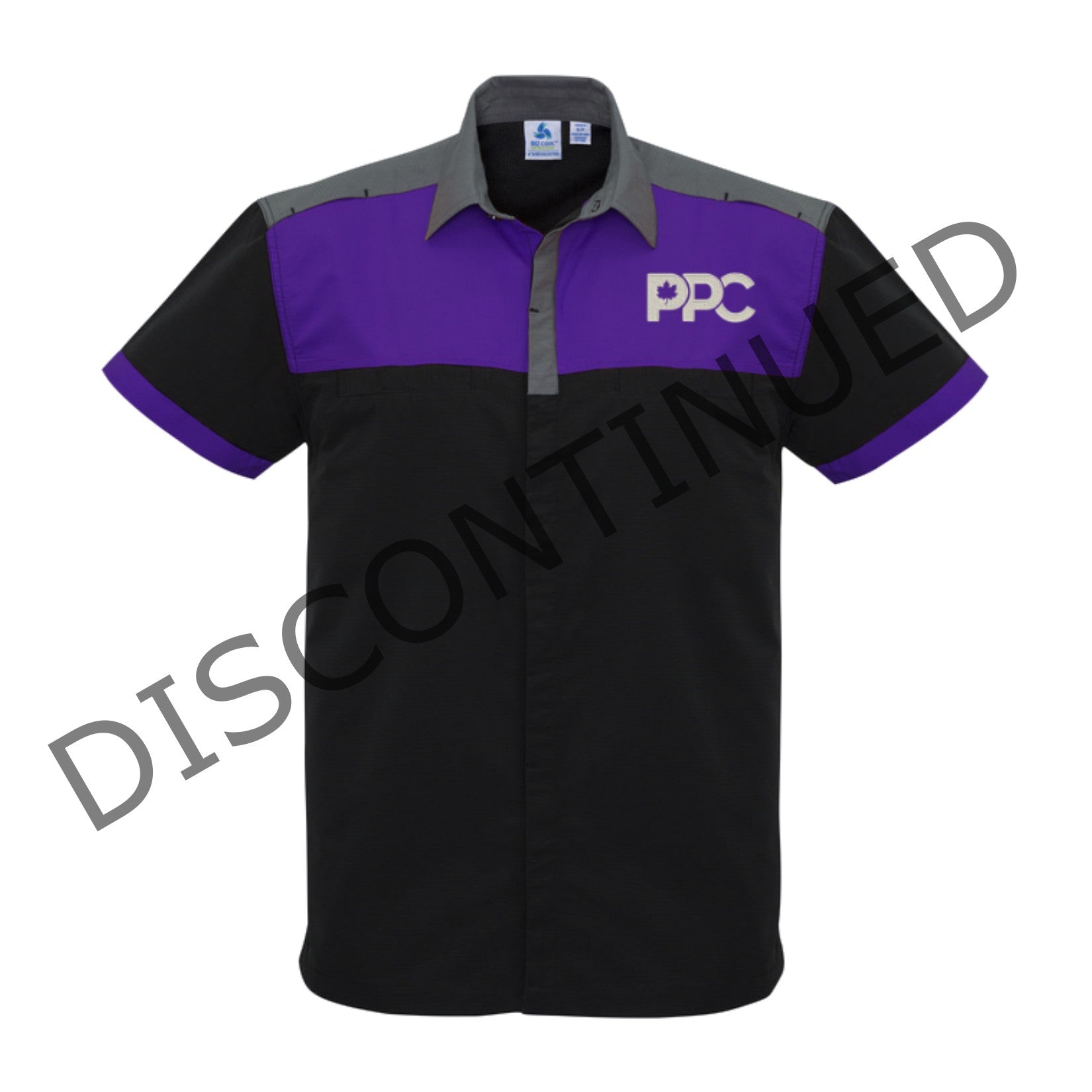 PPC Mens Charger - Black/Gray/Purple Collared Shirt