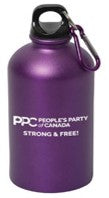 Bouteille d'eau violette PPC 500 ML avec clip (Candidat)